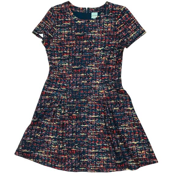Plenty Tracy Reece Multicolor Short Sleeve Drop Waist A-Line Dress Size 8 - Picture 1 of 8